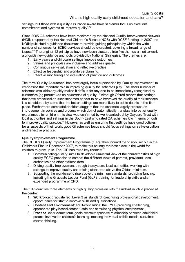 Early Childhood Education And Care Ecec >> Quality costs report Early Childhood Education And Care Ecec >> Quality costs report
