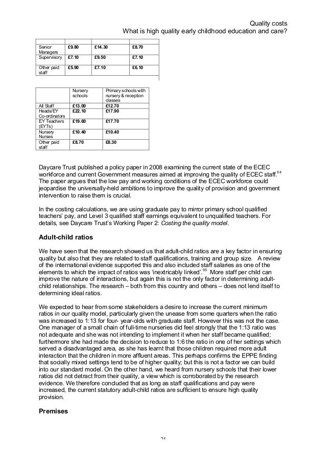 Quality costs report