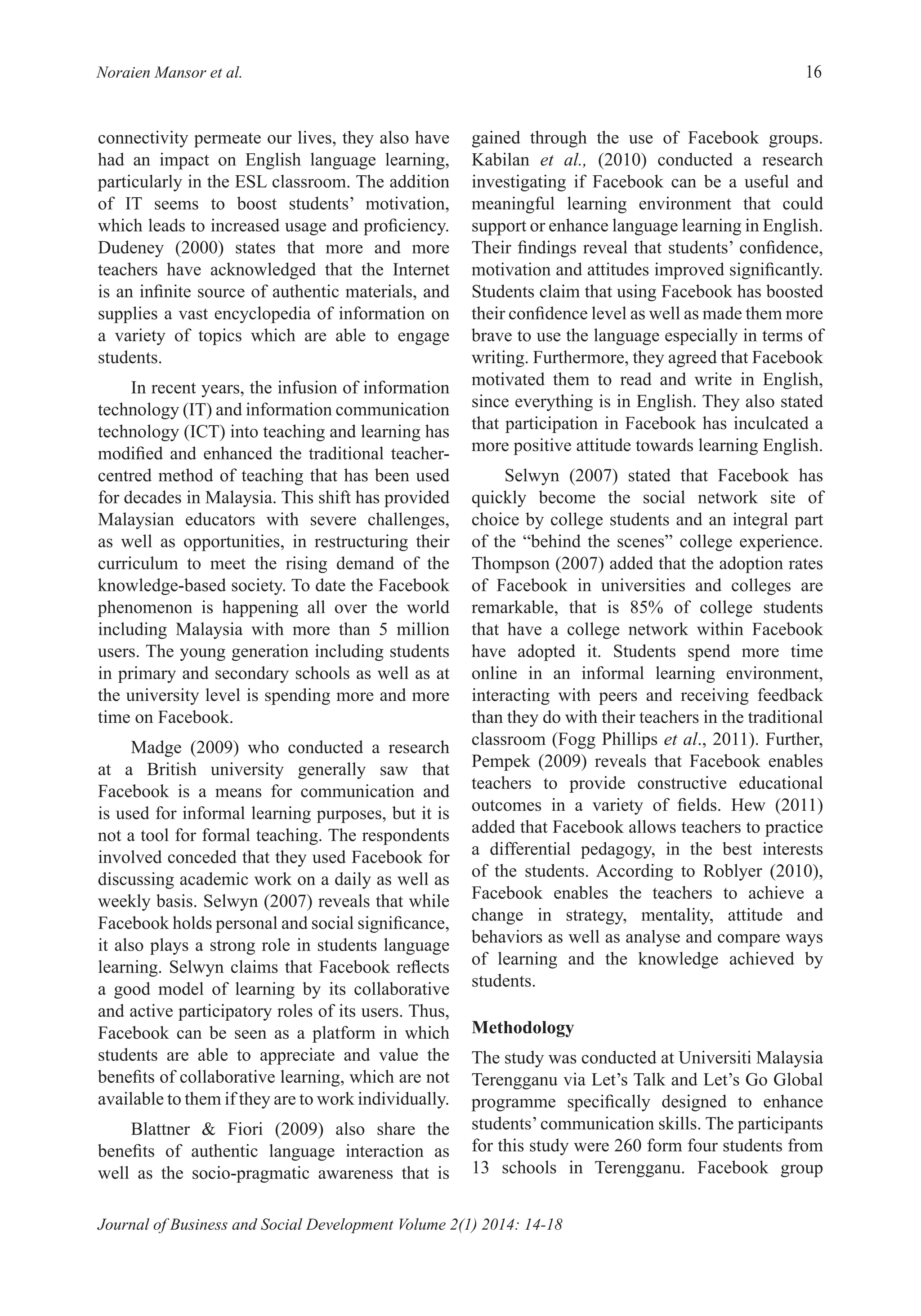 Exploring the impact of social media on language learning | PDF