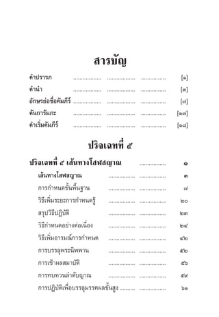  “√∫—≠
§”ª√“√¿ .................. .................. ................ [Ò]
§”π” .................. .................. ................ [Û]
Õ—°…√¬ààÕ™◊ËÕ§—¡¿’√å .................. .................. ................ [˜]
§—π∂“√—¡¿– .................. .................. ................ [Ò˜]
§”‡√‘Ë¡§—¡¿’√å .................. .................. ................ [Ò¯]
ª√‘®‡©∑∑’Ë ı
ª√‘®‡©∑∑’Ë ı ‡ âπ∑“ß‚ Ã ≠“≥ ................. Ò
‡ âπ∑“ß‚ Ã ≠“≥ ................. ................. Û
°“√°”Àπ¥¢—Èπæ◊Èπ∞“π ................. ................. ˜
«‘∏’‡æ‘Ë¡√–¬–°“√°”Àπ¥√Ÿâ ................. ................. Ú
 √ÿª«‘∏’ªØ‘∫—µ‘ ................. ................. ÚÛ
«‘∏’°”Àπ¥Õ¬à“ßµàÕ‡π◊ËÕß ................. ................. ÚÙ
«‘∏’‡æ‘Ë¡Õ“√¡≥å°“√°”Àπ¥ ................. ................. ÙÚ
°“√∫√√≈ÿæ√–π‘ææ“π ................. ................. ıÚ
°“√‡¢â“º≈ ¡“∫—µ‘ ................. ................. ıˆ
°“√∑∫∑«π≈”¥—∫≠“≥ ................. ................. ı˘
°“√ªØ‘∫—µ‘‡æ◊ËÕ∫√√≈ÿ¡√√§º≈¢—Èπ Ÿß.......... ................. ˆÒ
 