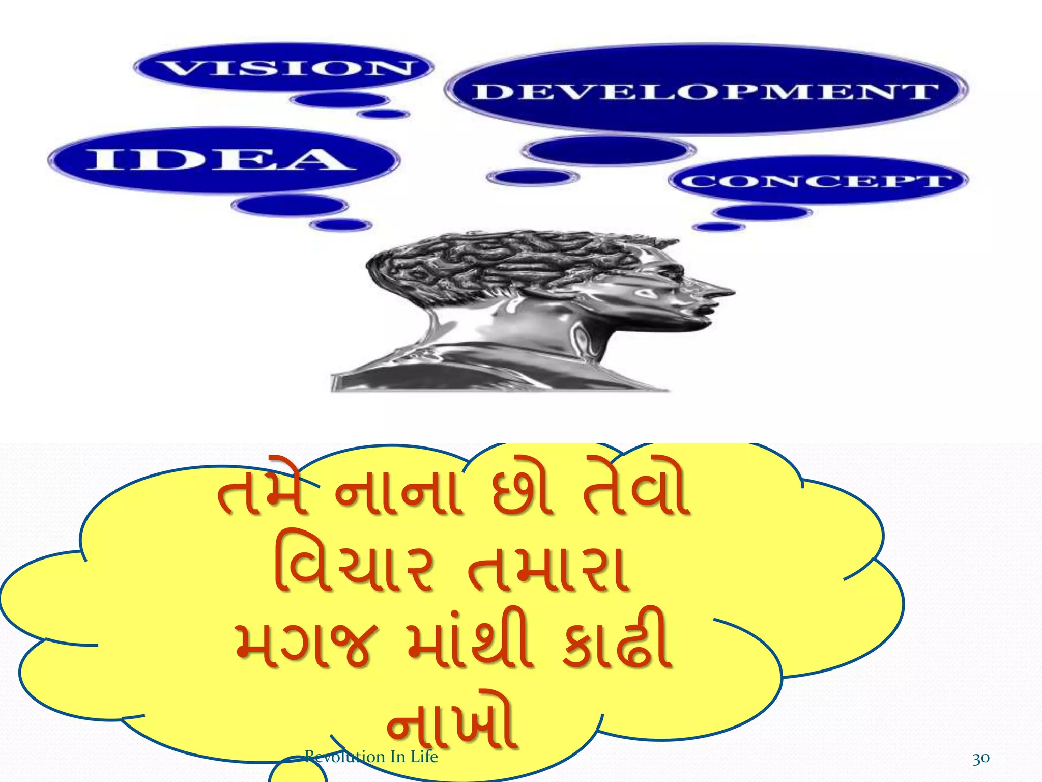 તમે નાના છો તેવો
વવચાર તમારા
મગજ માંથી કાઢી
નાખો 30Revolution In Life
 