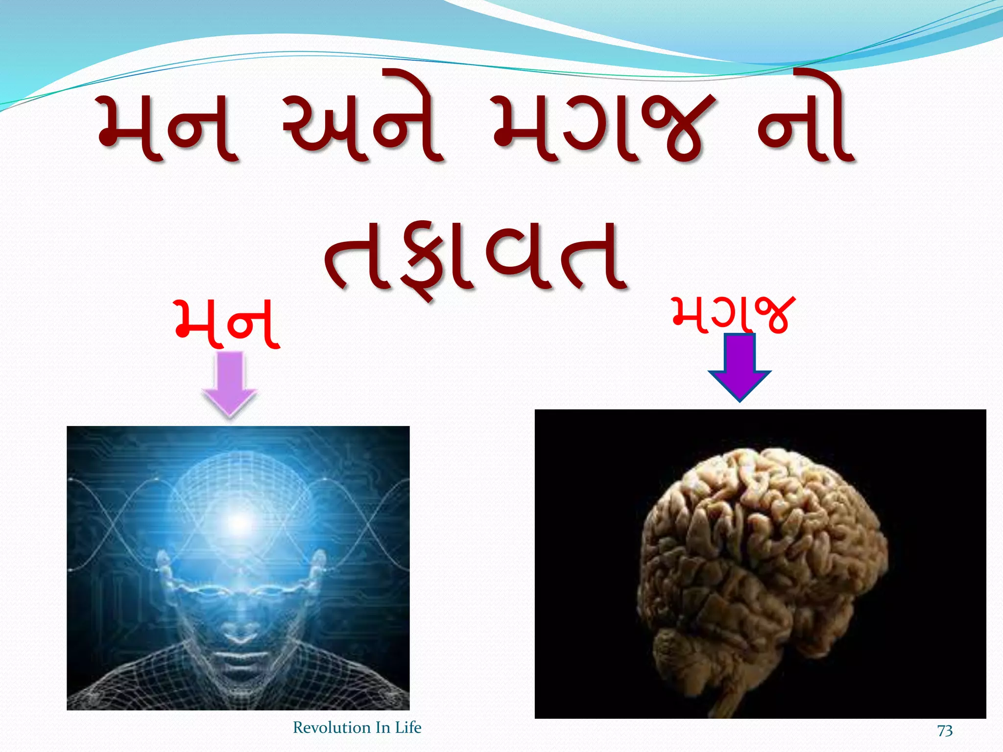 મન અને મગજ નો
તફાવત
મન મગજ
73Revolution In Life
 