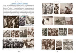 LA GUERRE POPULAIRE
Les villageois répondent favorablement à l’appel de Lon Nol Les militaires aident les villageois.
KHMERREPUBLICn°1septembre1971
KHMERREPUBLICn°1septembre1971
Un moine bouddhique
et Sisowath Sirik Matak
Pang Khat
24 mars 1970- Au nom de Sihanouk, les forces Vietcong et Nord-Vietnamiennes atta-
quent l'armée gouvernementale. Très vite, la présence militaire des communistes viet-
namiens va s'étendre à de nombreuses provinces cambodgiennes. L’armée
gouvernementale se mobilise en “guerre populaire”. Le 9 septembre 1970, le Général
Lon Nol lance un appel pressant “Je demande à tous nos compatriotes d’aider nos mi-
litaires et de collaborer étroitement avec eux en parfaite harmonie. Tous les citoyens
khmers, civils ou militaires, hommes ou femmes, âgés de 16 à 60 ans, sont des com-
battants chargés de la noble mission de libérer la patrie du danger”.
République khmère République khmère
214 215
 