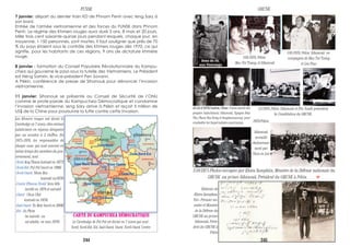 7 janvier: départ du dernier train KD de Phnom Penh avec leng Sary à
son bord.
Entrée de l'armée vietnamienne et des forces du FUNSK dans Phnom
Penh. Le régime des Khmers rouges aura duré 3 ans, 8 mois et 20 jours.
Mille trois cent soixante-quinze jours pendant lesquels, chaque jour, en
moyenne, 1 150 personnes, sont mortes. Il faut souligner que près de 70
% du pays étaient sous le contrôle des Khmers rouges dès 1970, ce qui
signifie, pour les habitants de ces régions, 9 ans de dictature khmère
rouge.
8 janvier : formation du Conseil Populaire Révolutionnaire du Kampu-
chea qui gouverne le pays sous la tutelle des Vietnamiens. Le Président
est Héng Samrin, le vice-président Pen Sovann.
A Pékin, conférence de presse de Sihanouk pour dénoncer l’invasion
vietnamienne.
11 janvier: Sihanouk se présente au Conseil de Sécurité de l’ONU
comme le prote-parole du Kampuchea Démocratique et condamne
l’invasion vietnamienne. Ieng Sary arrive à Pékin et reçoit 5 million de
US$ de la Chine pour poursuivre la lutte contre cette invasion.
Les Khmers rouges ont divisé le
Cambodge en 7 zones, elles-mêmes
subdivisées en régions désignées
par un nombre à 2 chiffres. En
1975-1976, les responsables de
chaque zone, qui sont souvent en
même temps des membres du gou-
vernement, sont :
-Nord: Koy Thuon (exécuté en 1977)
-Nord-Est: Pol Pot (mort en 1998)
-Nord-Ouest: Nhim Ros
(exécuté en1978)
-Centre (Phnom Penh): Vorn Veth
(arrêté en 1978 et exécuté)
-Ouest : Chou Chet
(exécuté en 1978)
-Sud-Ouest: Ta Mok (mort en 2006)
-Est : So Phim
(se suicide ou
est abattu en mai 1978)
CARTE DU KAMPUCHEA DÉMOCRATIQUE
Le Cambodge de Pol Pot est divisé en 7 zones qui sont :
Nord, Nord-Est, Est, Sud-Ouest, Ouest, Nord-Ouest, Centre.
Zone Nord-Est
Zone Sud-Ouest
Zone Ouest
Zone Nord-Ouest
Zone Nord
Zone Centre
Zone Est
1/05/1970, Pékin:
Mao Tsé Toung, et Sihanouk
1970-Pékin:
Sihanouk
acceuilli
chaleureuse-
ment par
Chou en Lai.
1/05/1970, Pékin: Sihanouk en
compagnie de Mao Tsé Toung
et Lin Piao
Dons de riz
aux Vietcongs
5/5/1970 ,Pékin: Sihanouk et Pèn Nouth présentent
la Constitution du GRUNK.
24-25/4/1970,Canton, Chine: Union sacrée des
peuples indochinois: Sihanouk, Nguyen Huu
Tho, Pham Van Dong et Souphanouvong pour
combattre les Impérialistes américains.
3/10/1971-Photos envoyées par Khieu Samphân, Ministre de la Défense nationale du
GRUNK au prince Sihanouk, Président du GRUNK à Pékin.
Dédicace de
.Khieu Samphan,
Vicc- Premier mi-
nistre et Ministre
de la Défense du
GRUNK au prince
Sihanouk, Prési-
dent du GRUNK à
Pékin
FUNSK GRUNK
244 245
 