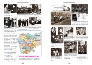 1976- Angkor Vat: Ieng Sary, Pol Pot, Son
Sén accueillent la délégation chinoise.
1976- Toch Phoeun, Khieu Pon-
nary, Nuon Chea, Pol Pot, Yun Yat,
Khieu Thirith attendent une délé-
gation chinoise à Pochentong.
1976- So Phim (à droite de Pol
Pot) a préféré de se suicider.
Vorn Vet, Siet Chhè et Ney Sarann,
exécutés sur ordre de Pol Pot à Toul
Slèng entre 1977 et 1978.
Koy Thuon, fer aux pieds
à Toul Slèng.
Juin 1975, Pékin:
-Pol Pot reçu par Mao
Les Khmers rouges ont divisé le
Cambodge en 7 zones, elles-mêmes
subdivisées en régions désignées
par un nombre à 2 chiffres. En
1975-1976, les responsables de
chaque zone, qui sont souvent en
même temps des membres du gou-
vernement, sont :
-Nord: Koy Thuon (exécuté en 1977)
-Nord-Est: Pol Pot (mort en 1998)
-Nord-Ouest: Nhim Ros
(exécuté en1978)
-Centre (Phnom Penh): Vorn Veth
(arrêté en 1978 et exécuté)
-Ouest : Chou Chet
(exécuté en 1978)
-Sud-Ouest: Ta Mok (mort en 2006)
-Est : So Phim (se suicide ou
est abattu en mai 1978)
CARTE DU KAMPUCHEA DÉMOCRATIQUE
Le Cambodge de Pol Pot est divisé en 7 zones qui sont :
Nord, Nord-Est, Est, Sud-Ouest, Ouest, Nord-Ouest, Centre.
Zone Nord-Est
Zone Sud-Ouest
Zone Ouest
Zone Nord-Ouest
Zone Nord
Zone Centre
Zone Est
Avril 1979- Ieng Sary et l’ambassadeur chi-
nois Sun Hao dans la jungle, près de Tasanh,
Ieng Sary possède un Passeport de service
chinois.
1986-Pol Pot fait du tou-
risme en Thaïlande.
1986-Pol Pot, quand à lui,
pose avec les enfants de ses
adjoints.
1988-Pol Pot se déplace en chaise
à porteurs, lors d’une visite à la
base historique de Mao dans le
sud de la Chine.
Juillet 1997-Pot Pot fut jugé par
un “tribunal populaire” et
condamné à la “prison à vie”.
Il mourut dans son sommeil, neuf
mois plus tard.
1986-Pol Pot fêta son 60è anniversaire
en se remariant et fondant une famille.
Nuon Chea joue avec Sitha, la fille de Pol
Pot alors âgée de 6 mois.
6 janvier 1979 : Deng Xiaoping
accueille Sihanouk à l’aeéroport
de Pékin.
Août 1975- Son Sén accueille la
délégation communiste
vietnamien conduite
par Le Duan à Pochentong.
1978- Pol Pot, Nuon Chea, Ieng Sary sont en fuite .
Kampuchea démocratique Kampuchea démocratique
250 251
 