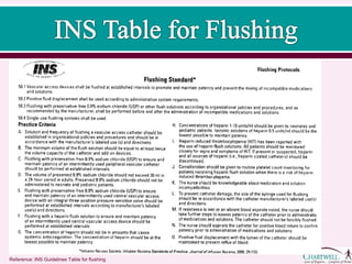 Reference: INS Guidelines Table for flushing
 