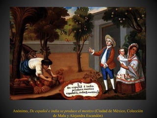 Anónimo, De español e india se produce el mestizo (Ciudad de México, Colección
de Malu y Alejandra Escandón)
 