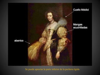 Se puede apreciar la parte inferior de la pechera rígida
 