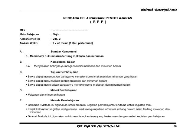 2. rpp fiqih kelas viii m ts semester 1, 2