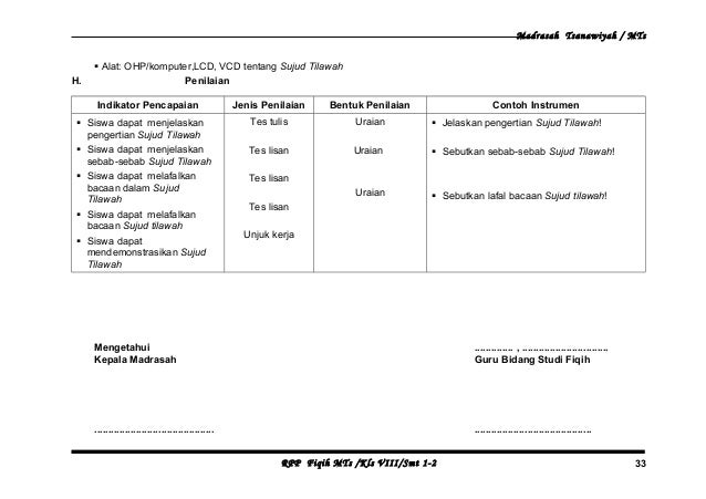 2. rpp fiqih kelas viii m ts semester 1, 2