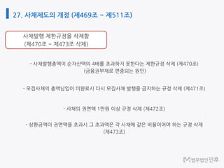 27. 사채제도의 개정 (제469조 ~ 제511조)
 