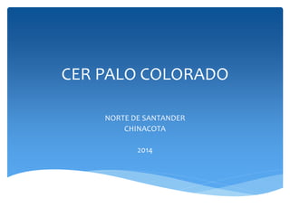 CER PALO COLORADO
NORTE DE SANTANDER
CHINACOTA
2014
 