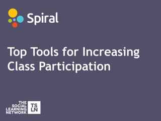 Top Tools for Increasing
Class Participation
 