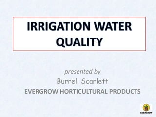 Irrigation Water Quality | PPTX