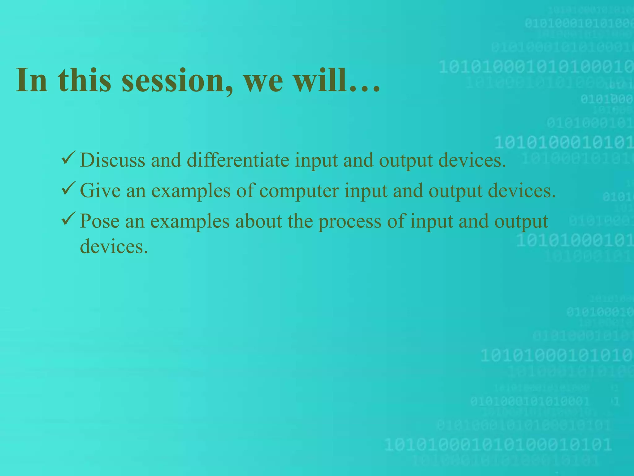 Different Computer Input and Output Devices | PPT