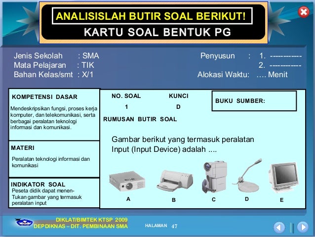 Penulisan Daan Analisis Butir Soal