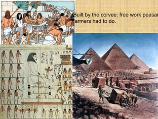 •Built by the corvee: free work peasan
•farmers had to do.
 