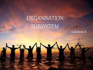 ORGANISATION
SUBSYSTEM
Lekshmi.S
 