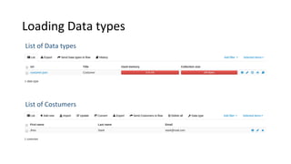Loading Data types
List of Data types
List of Costumers
 