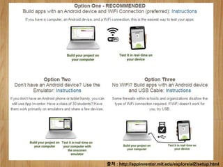 출처 : http://appinventor.mit.edu/explore/ai2/setup.html
 