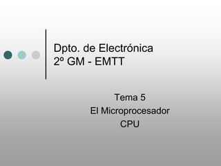 Dpto. de Electrónica
2º GM - EMTT
Tema 5
El Microprocesador
CPU
 