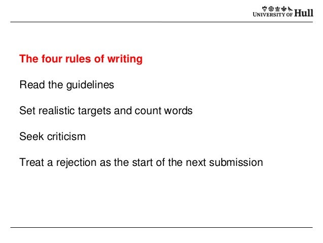 Rules for writers academic writing