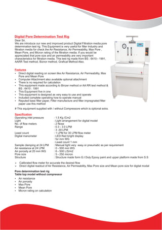 Frazer permeability Test Rig | PDF