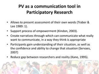  Participatory video for inclusive research: Opportunities & challenges identified