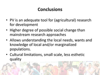  Participatory video for inclusive research: Opportunities & challenges identified