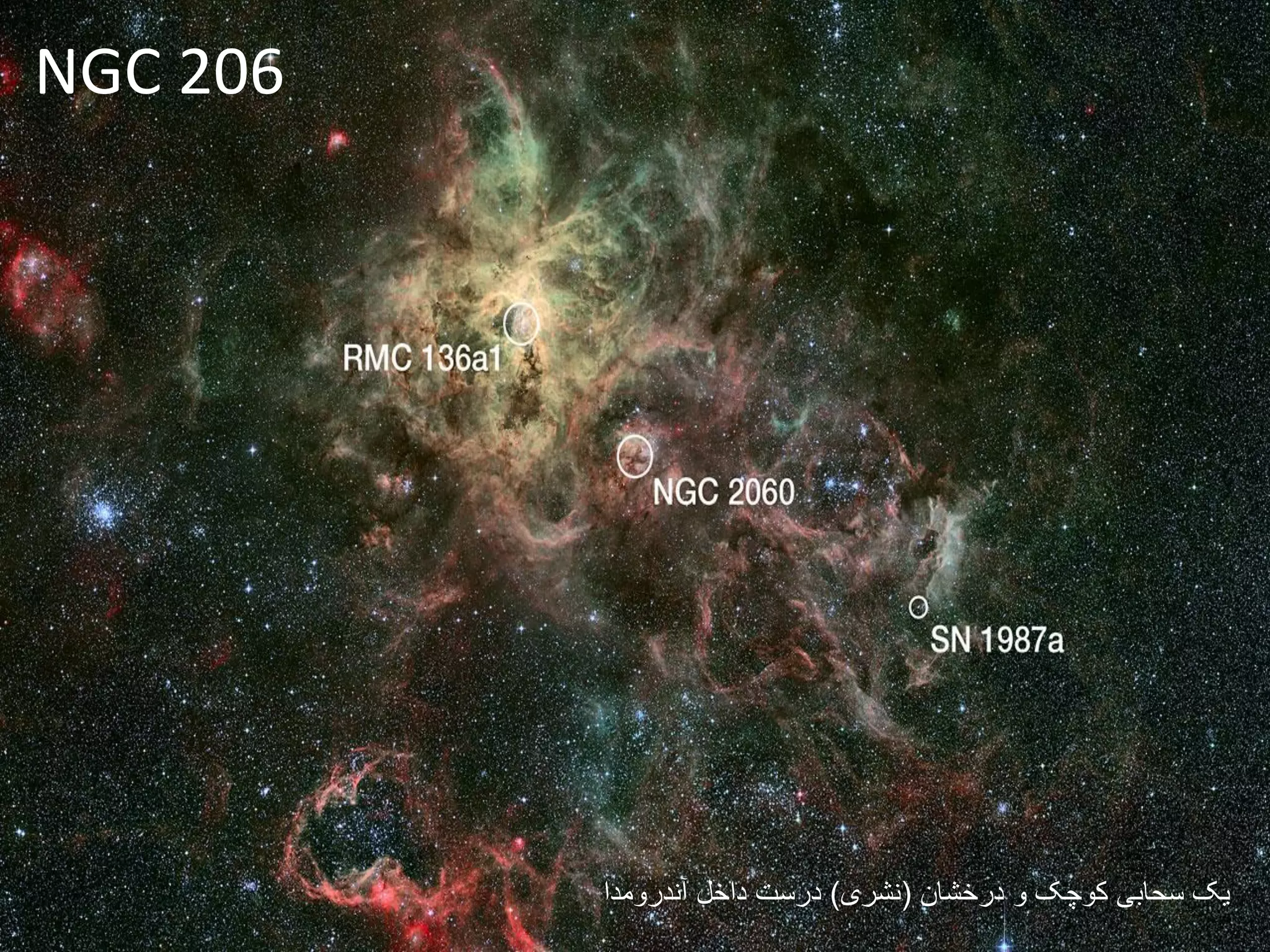‫درخشان‬ ‫و‬ ‫کوچک‬ ‫سحابی‬ ‫یک‬(‫نشری‬)‫آندرومدا‬ ‫داخل‬ ‫درست‬
NGC 206
 