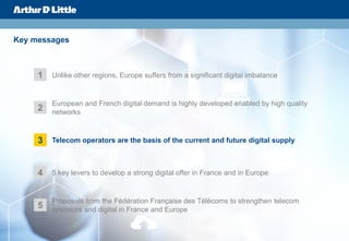 13
Key messages
Proposals from the Fédération Française des Télécoms to strengthen telecom
operators and digital in France...