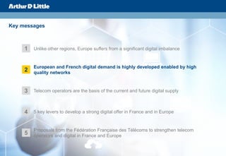 7
Key messages
Proposals from the Fédération Française des Télécoms to strengthen telecom
operators and digital in France ...