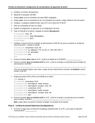 2.2.4.11 lab configuring switch security features | DOCX