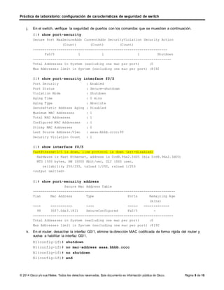 2.2.4.11 lab configuring switch security features | DOCX