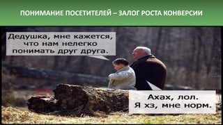 ПОНИМАНИЕ ПОСЕТИТЕЛЕЙ – ЗАЛОГ РОСТА КОНВЕРСИИ
 