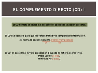 Los complementos verbales | PPTX
