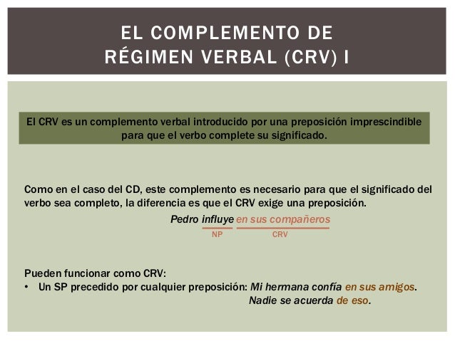 Los complementos verbales