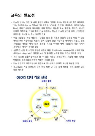 ??? ???
? ??? ??? ?? ? ?? ??? ??? ??? ??? ????? ?? ????
?? O2O(Online to Offline), 3D ???, IoT(?? ???), ????, ????(Big
Data), ??????, ????, ?? ???, ??? ??, ???, ???, ???
??? ,????, ??? ?? ?? ???? ??? ??? ??? ?? ?????
???? ??? ? ?? ??? ??
? ?? ???? ?? ???? ??? ?? ? ??? ??? ??? ?? ? ??
??(Meta) ????? ??? ?? ??? ?? ???? ???? ???, ??
???? ??? ????? ??? ??? ??? ?? ???? ?? ???
????, ??? ??? ??
? ???? ?? ? ??? ??? ??? ?? ??(domain knowledge)? ??? ??
??(technology set)? ??? ?? ? ??? ??? ?? ??? ??? ??
? ?? ??? ??????? ? ? ?? ??? ????? ??? ?? ???
???? ????? ??? ??? ??? ??
? ?? ???? ?????? ???? ????? ??? ??? ??? ??
? ????? ?? ???? ?? ?? ?? ? ?? ?? ??? ?? ??? ??
?? ???
 