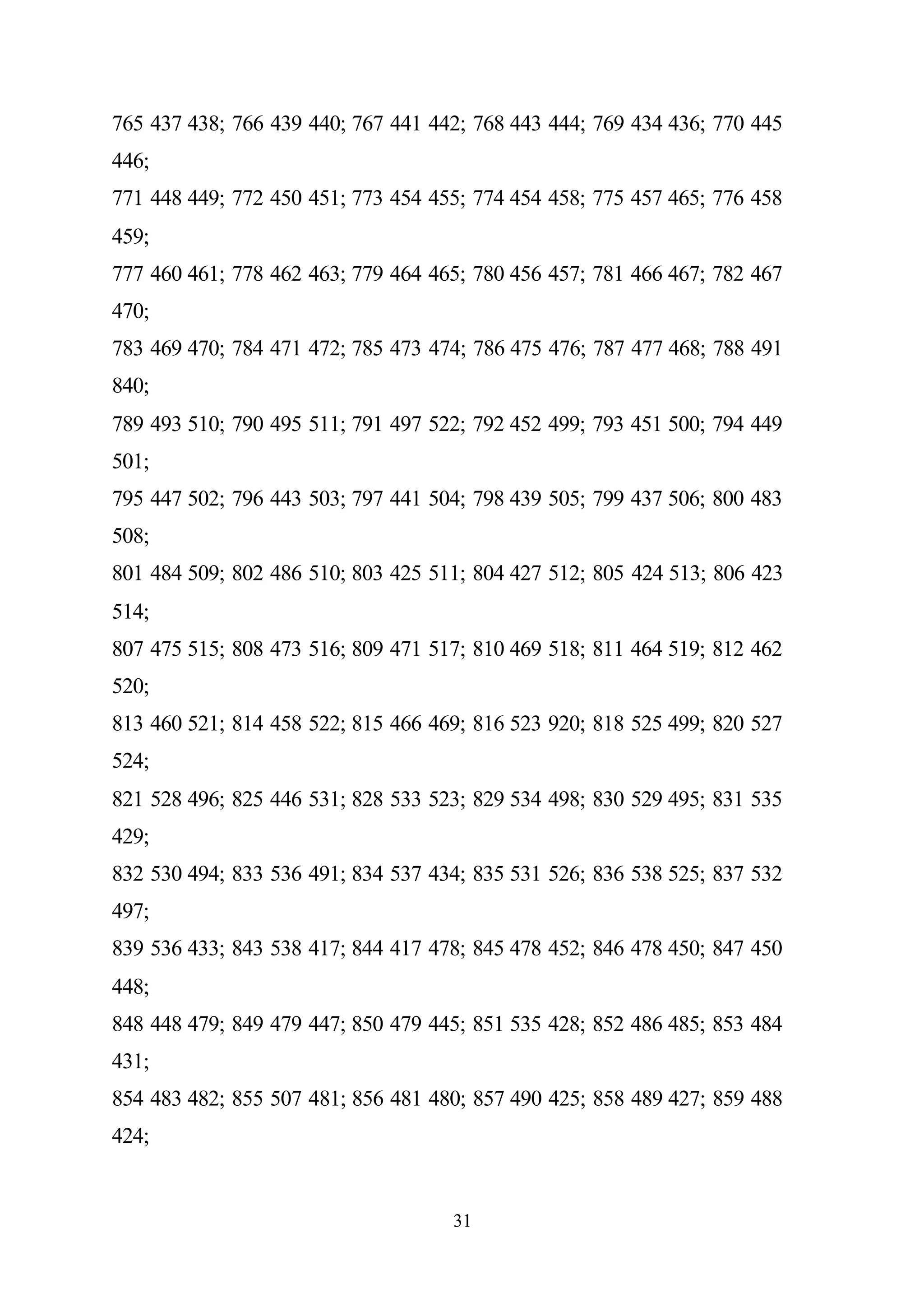 31
765 437 438; 766 439 440; 767 441 442; 768 443 444; 769 434 436; 770 445
446;
771 448 449; 772 450 451; 773 454 455; 774 454 458; 775 457 465; 776 458
459;
777 460 461; 778 462 463; 779 464 465; 780 456 457; 781 466 467; 782 467
470;
783 469 470; 784 471 472; 785 473 474; 786 475 476; 787 477 468; 788 491
840;
789 493 510; 790 495 511; 791 497 522; 792 452 499; 793 451 500; 794 449
501;
795 447 502; 796 443 503; 797 441 504; 798 439 505; 799 437 506; 800 483
508;
801 484 509; 802 486 510; 803 425 511; 804 427 512; 805 424 513; 806 423
514;
807 475 515; 808 473 516; 809 471 517; 810 469 518; 811 464 519; 812 462
520;
813 460 521; 814 458 522; 815 466 469; 816 523 920; 818 525 499; 820 527
524;
821 528 496; 825 446 531; 828 533 523; 829 534 498; 830 529 495; 831 535
429;
832 530 494; 833 536 491; 834 537 434; 835 531 526; 836 538 525; 837 532
497;
839 536 433; 843 538 417; 844 417 478; 845 478 452; 846 478 450; 847 450
448;
848 448 479; 849 479 447; 850 479 445; 851 535 428; 852 486 485; 853 484
431;
854 483 482; 855 507 481; 856 481 480; 857 490 425; 858 489 427; 859 488
424;
 