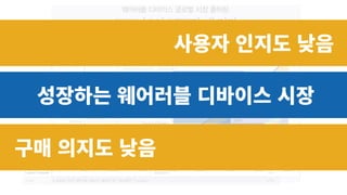 성장하는�웨어러블�디바이스�시장
구매�의지도�낮음
사용자�인지도�낮음
 