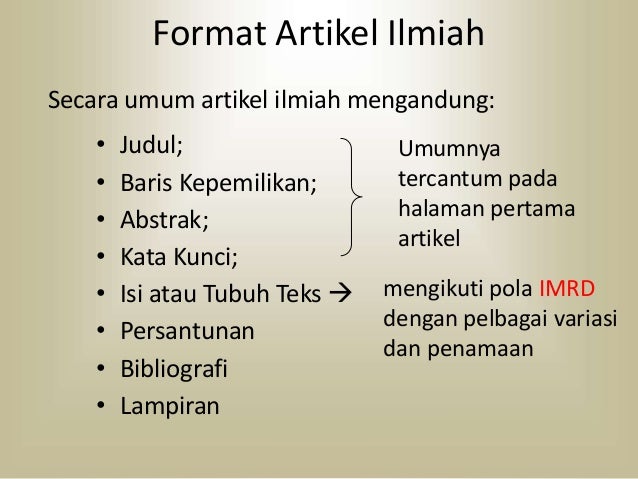 struktur artikel ilmiah i
