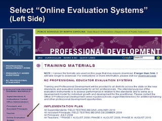 Select “Online Evaluation Systems” (Left Side) 