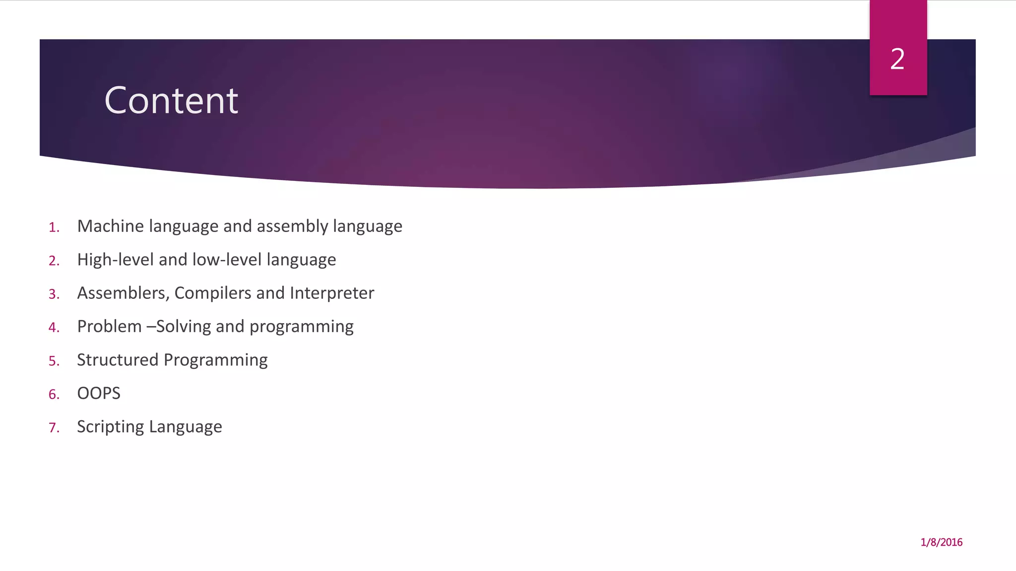Programming Language | PPTX | Programming Languages | Computing