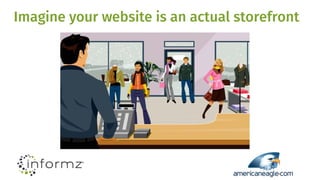 Imagine your website is an actual storefront
 