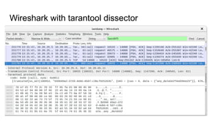 Wireshark with tarantool dissector
 