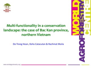 Multi-functionality in a conservation
landscape: the case of Bac Kan province,
northern Vietnam
Do Trong Hoan, Delia Catacutan & Rachmat Mulia
 
