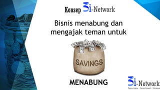 Bisnis menabung dan
mengajak teman untuk
MENABUNG
Konsep
 