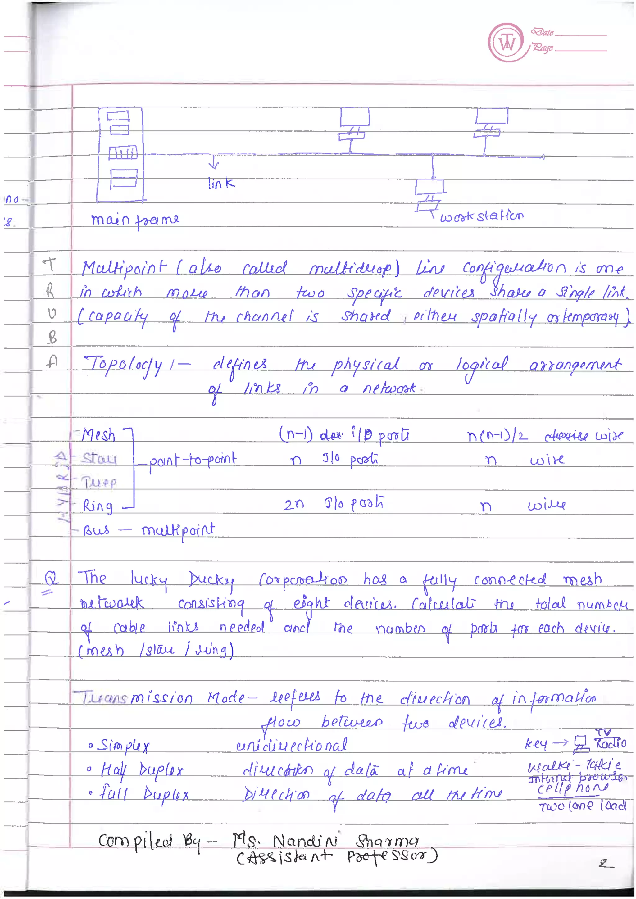 Computer Network notes (handwritten) UNIT 1