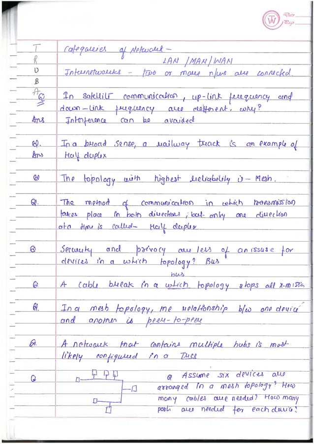 Computer Network notes (handwritten) UNIT 1 | PDF