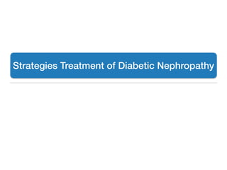 Strategies Treatment of Diabetic Nephropathy
 